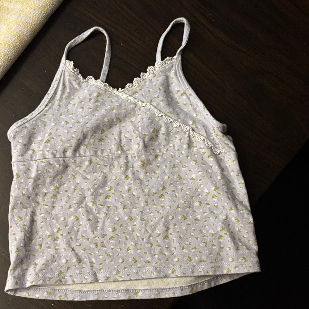Girls Lace Trimmed Tank Top